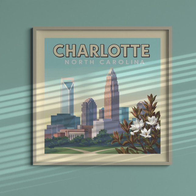 Vintage Charlotte North Carolina Poster (Skapare uppladdad)