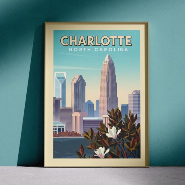 Vintage Charlotte North Carolina Poster (Skapare uppladdad)