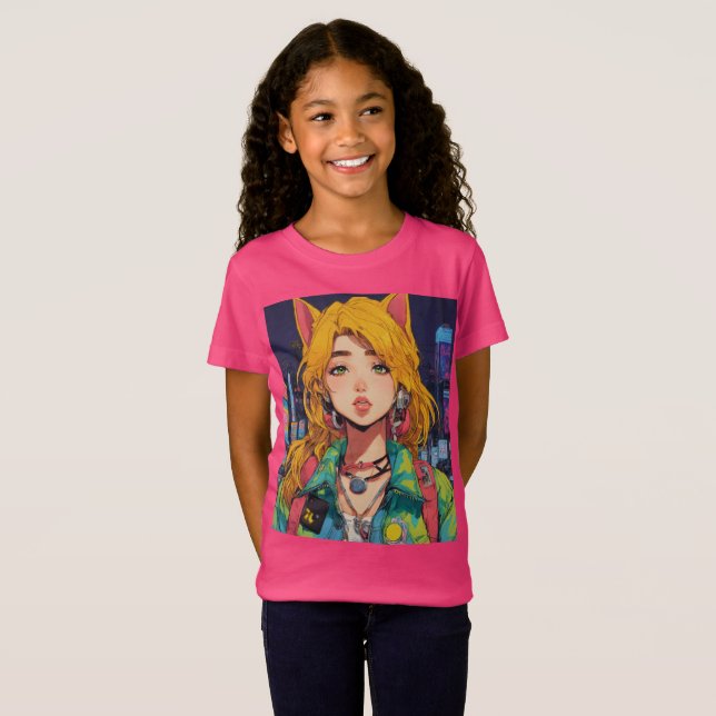 Vintage Charm Anime Stil T Shirt (Hel framsida)