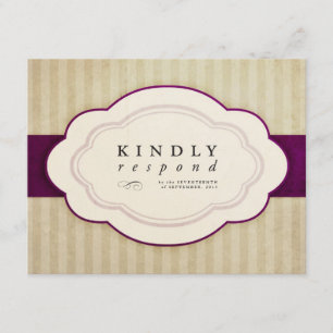Vintage Charm Ivory & Eggplant Responskort OSA Kort