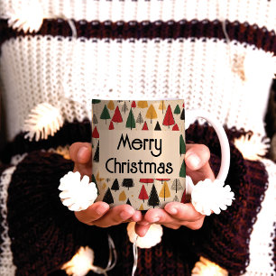 Vintage Charm: Julgran Mönster Kaffemugg