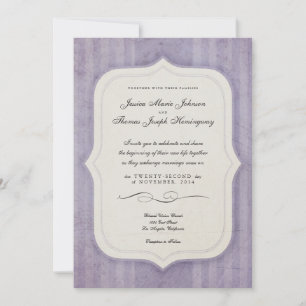 Vintage Charm Lilac Monogram bröllopsinbjudningar Inbjudningar