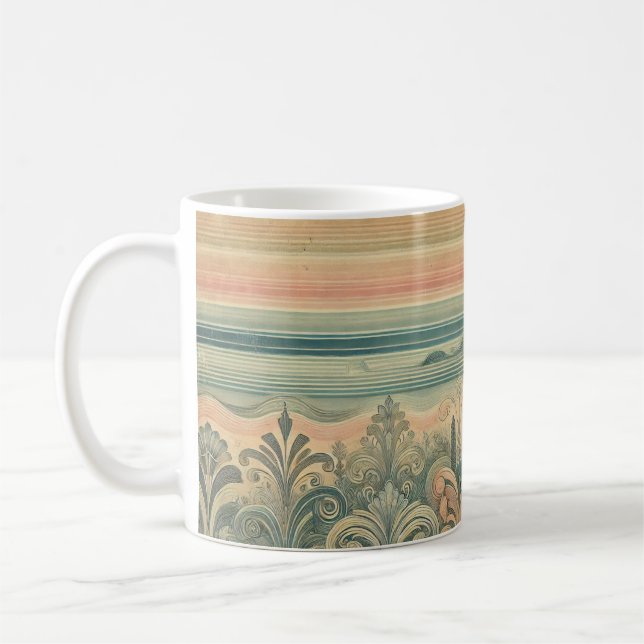 Vintage Charm: Rand-kaffe Mugg (Vänster)
