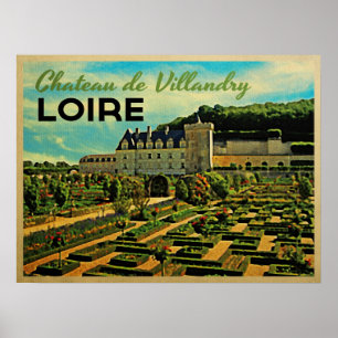 Vintage Chateau de Villandry Loire Poster