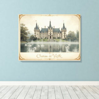 Vintage Château de Vizille Frankrike Ligcape Art Canvastryck
