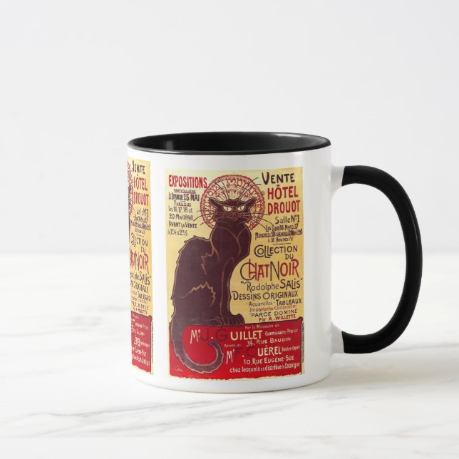 Vintage Chatta Noir, Vente Hôtel Drouot Steinlen Mugg (Höger)