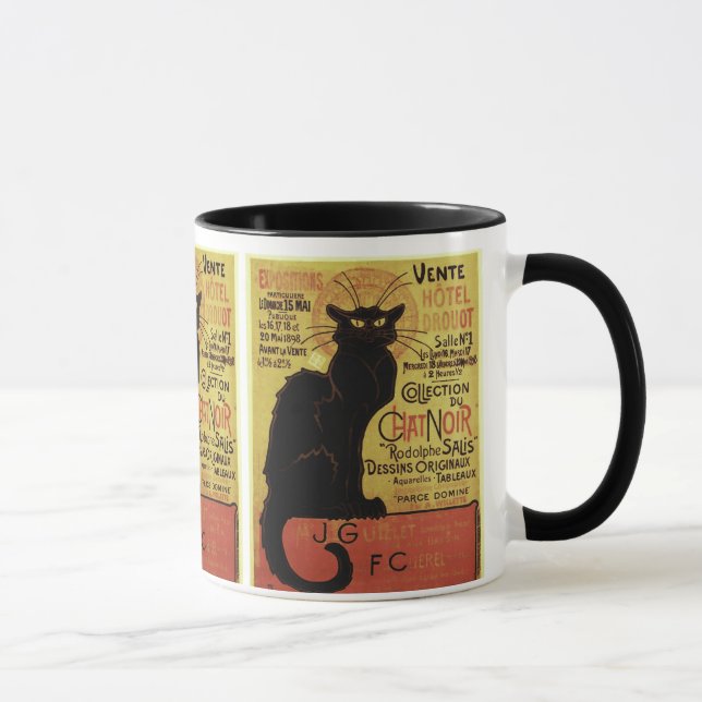 Vintage Chatta Noir, Vente Hôtel Drouot Steinlen Mugg (Höger)