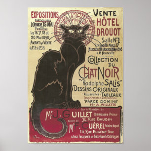 Vintage Chatta Noir, Vente Hôtel Drouot Steinlen Poster