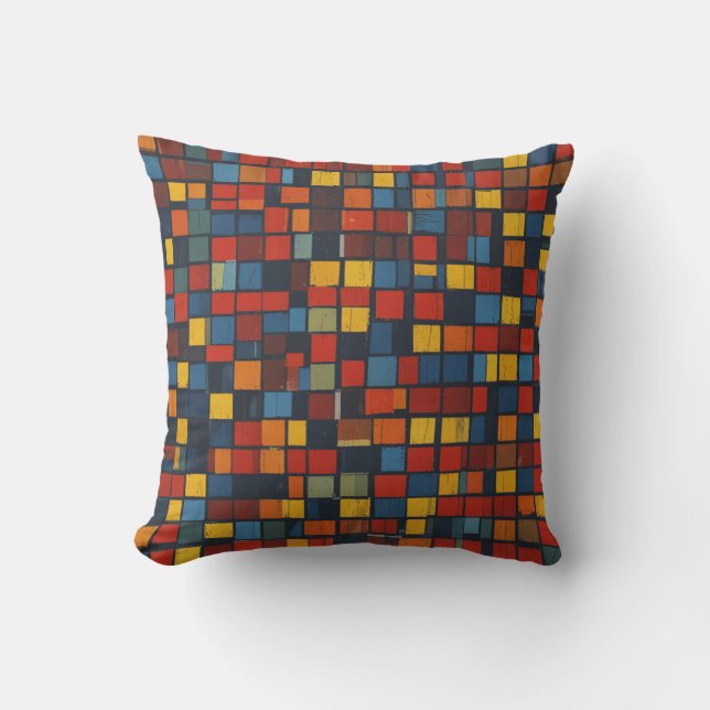 Vintage check mönster cushion kudde (Framsida)