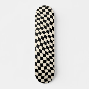 Vintage Checkerboard, svart och vit Mini Skateboard Bräda 18,5 Cm