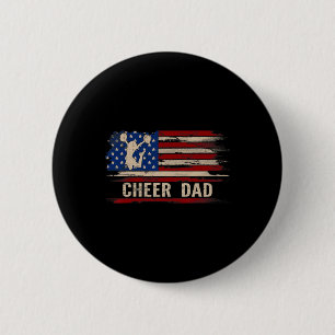 Vintage Cheer Pappa Amerikansk Usa Flagga Cheerlea Knapp