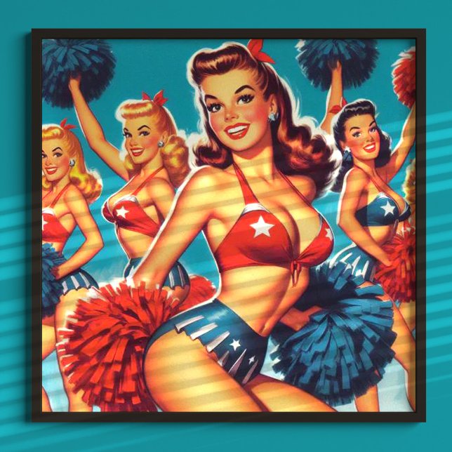 Vintage CheerLeader Girls Poster (Skapare uppladdad)