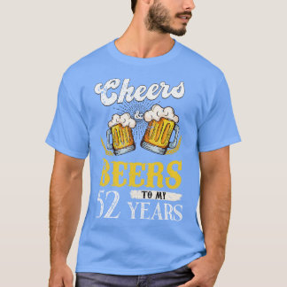 Vintage Cheers och Öl till min 52-årsdag T Shirt