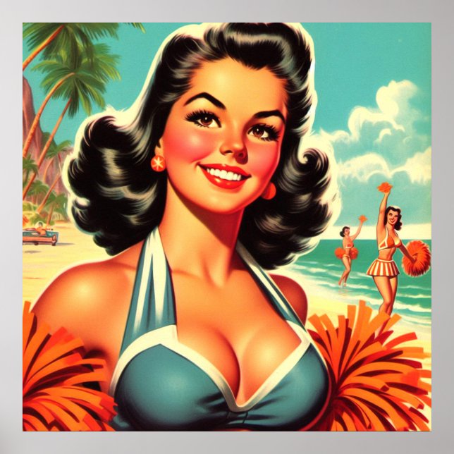 Vintage Cheerwriter Pin-up Poster (Framsidan)