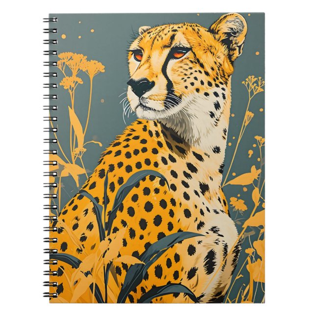 Vintage Cheetah Anteckningsbok (Framsidan)