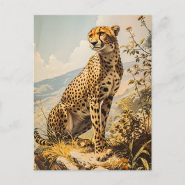 Vintage Cheetah Vykort