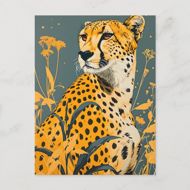 Vintage Cheetah Vykort (Framsida)