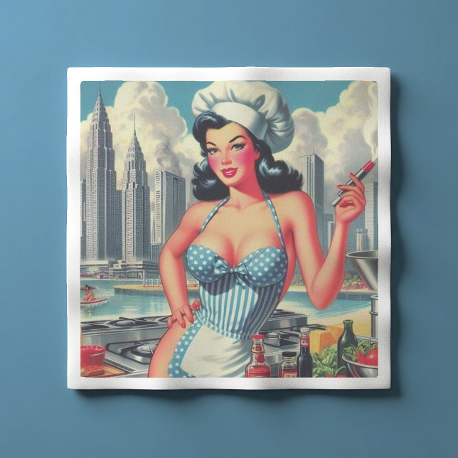 Vintage Chef Pin-up Pappersservett (Skapare uppladdad)