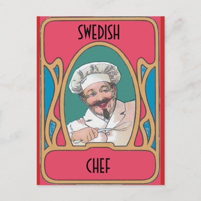 Vintage Chef, redigera text Vykort (Framsida)
