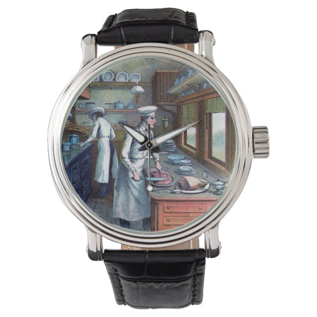 Vintage Chef - Sous-Chef Illustration Wrist Watch Armbandsur (Framsida)