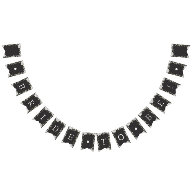 Vintage Cherish Blommigt Bride to be Möhippa Vimplar (Alla)