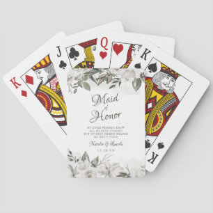 Vintage Cherish Blommigt Maid of honor Personlig Casinokort