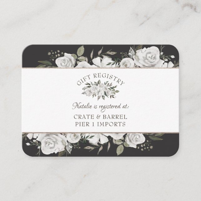 Vintage Cherish Blomster Bröllopsdusch Gåva Regist Tilläggskort (Framsida)