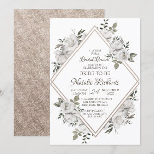 Vintage Cherish Ro Diamond Möhippa Brunch Shower Inbjudningar