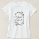 Vintage Cherish Ro Guld Oval Blommigt Bridesmaid T Shirt<br><div class="desc">Vintage Cherish White Blommigt & Ro Guld målade Rosor och blommor. En Vintage Classic and Elegant look, och många Grått, Ivory White, Ro Guld, Dusty Rosa, Gräs Grönt och Grått löv och löv. Med handmålad Blommigt inslag, Vintage Classic Script Typsnitt och Ro Guld Elegant Blommigt Oval Ram - Bridesmaid Shirt!...</div>