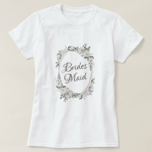 Vintage Cherish Ro Guld Oval Blommigt Bridesmaid T Shirt