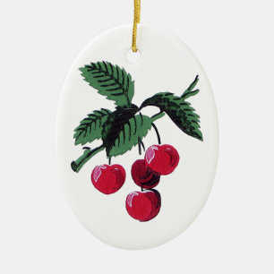 Vintage Cherries Julgransprydnad Keramik