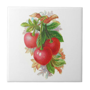 Vintage Cherries Kakelplatta