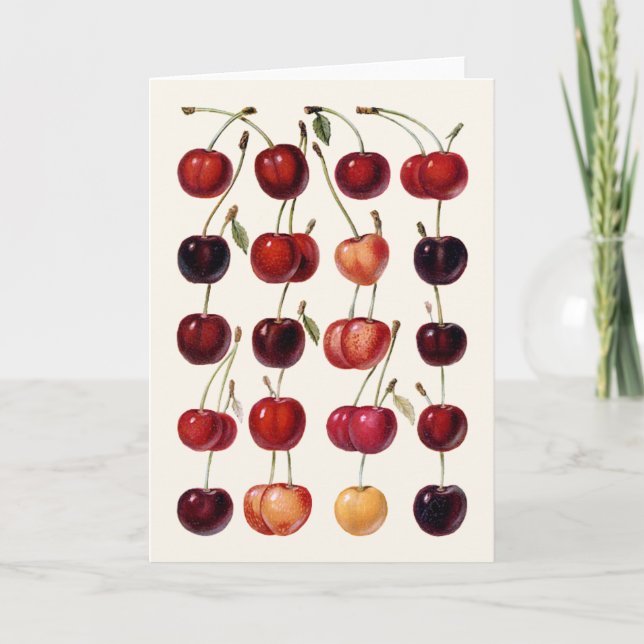 Vintage Cherries Kort (Framsida)