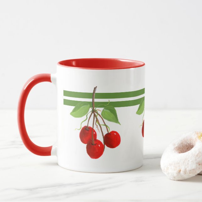 Vintage Cherries Mugg (Med munk)