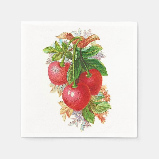 Vintage Cherries Pappersservett (Framsidan)