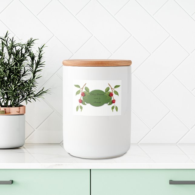 Vintage Cherries Personlig Mat Etiketter (Skapare uppladdad)