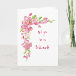 Vintage Cherry Blommar - Bröllop Bridesmaid Inbjudan