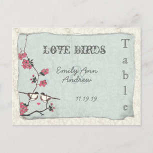 Vintage Cherry Blommar Damask Wedding Bordsnummer