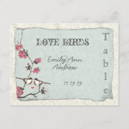 Vintage Cherry Blommar Damask Wedding Bordsnummer