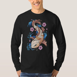 Vintage Cherry Blommar I Japansk fisk I Koi Carp T Shirt
