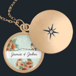 Vintage Cherry Blommar Love Bird Peach Mint Guldpläterat Halsband<br><div class="desc">Vintage Cherry Blommar Love Bird Peach Mint</div>