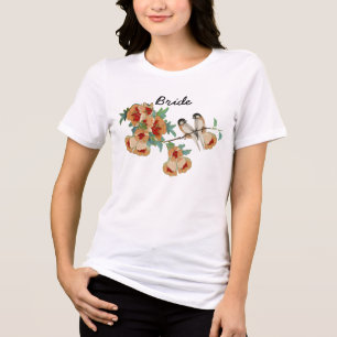 Vintage Cherry Blommar Love Bird Tee