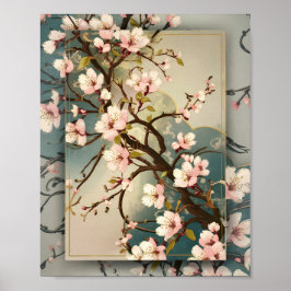 Vintage Cherry Blommar Poster