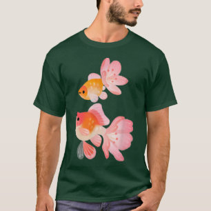 Vintage Cherry Blommar Sakura Japanska Goldfish T Shirt