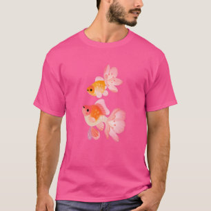 Vintage Cherry Blommar Sakura Japanska Goldfish T Shirt