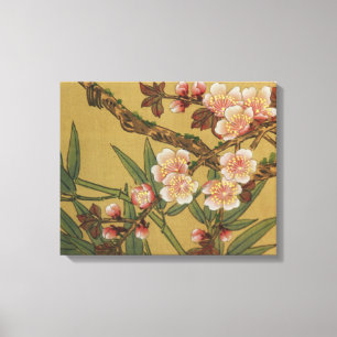 Vintage Cherry Blommars Asian Japanska Flowers Canvastryck
