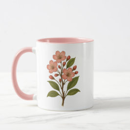 Vintage Cherry Blossom Pink Coffee and Tea Mug  Mugg