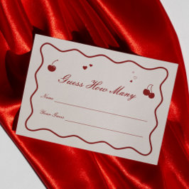 Vintage Cherry On Top Shower Guess How Many Game  Tilläggskort