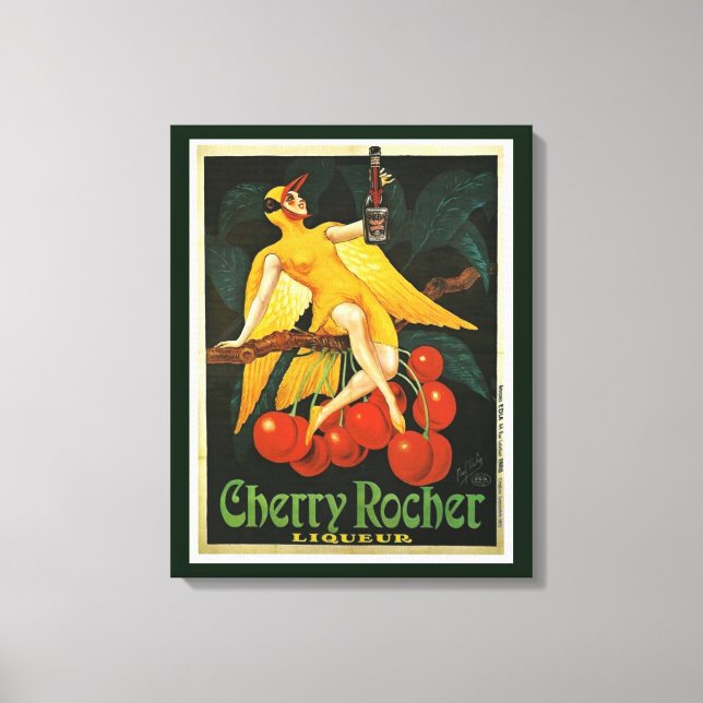 Vintage Cherry Rocher Advertisement Canvastryck (Framsida)