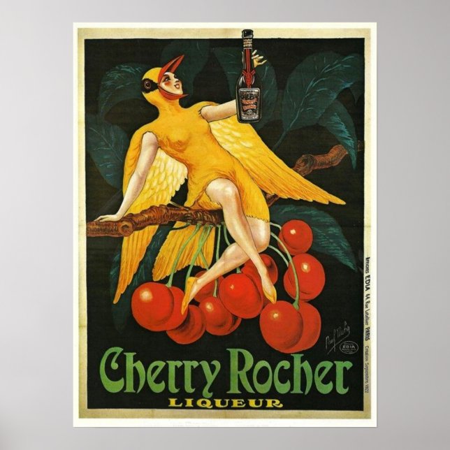 Vintage Cherry Rocher Advertisement Poster (Framsidan)